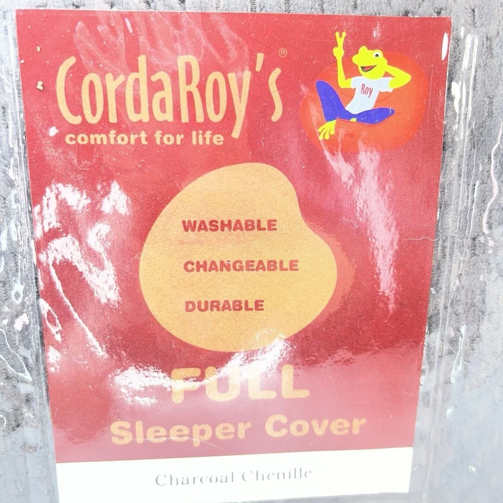 CordaRoy's Sleeper Cover Full Charcoal Grey New Chenille Bean Bag Slipcover